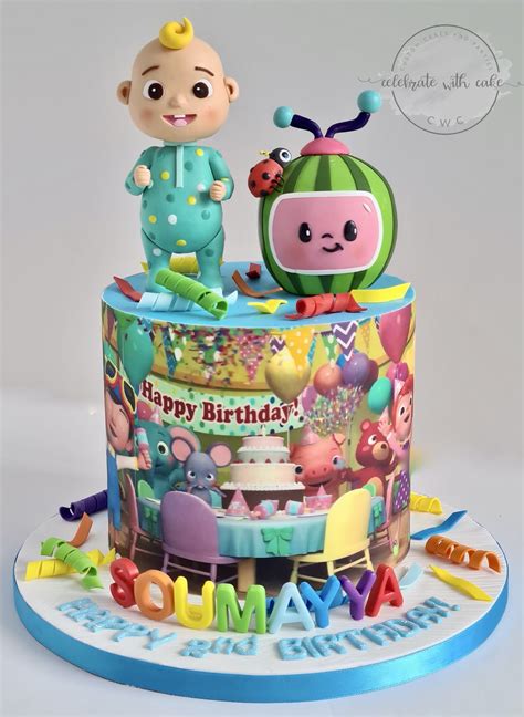 Celebrate With Cake Cocomelon Themed Single Tier Cake