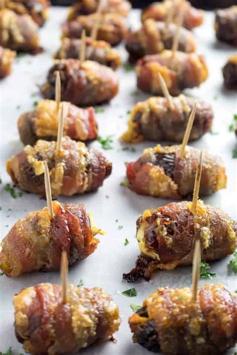 Bacon Wrapped Dates And Goat Cheese Dishing Delish