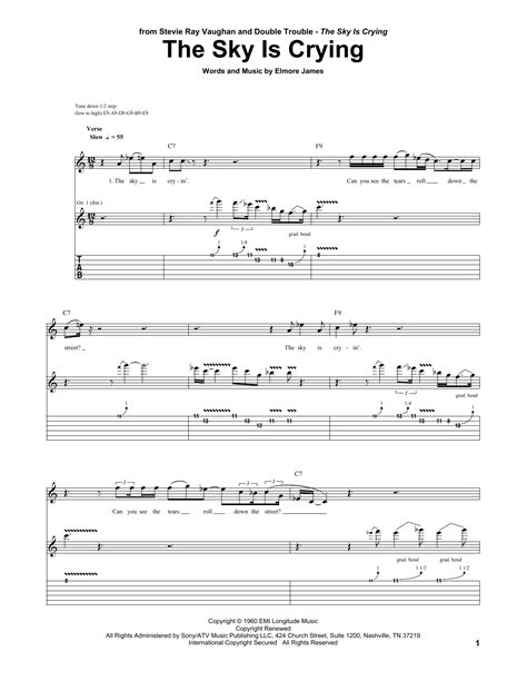 The Sky Is Crying By Stevie Ray Vaughan Guitar Tab Guitar Instructor