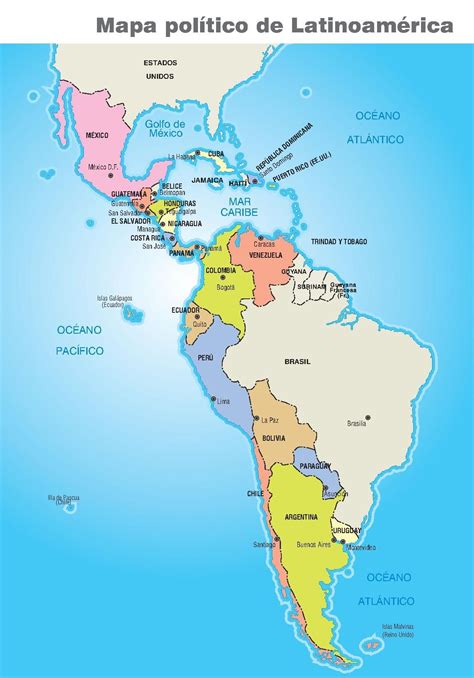 Mapa Pol Tico De Am Rica Latina Geograf A Pinterest Mapa