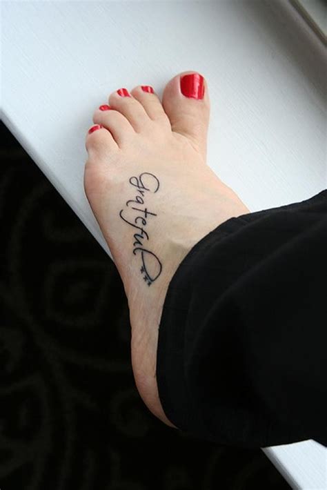 Simple Lettering Pretty Foot Tattoo Tattooimages Biz