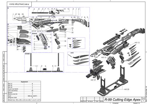 Apex R-99 Cutting Edge 3D Print Model by MakerLab