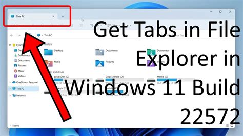 Enable Tabs In File Explorer In Windows 11 Build 22572 Youtube
