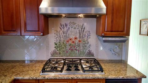 Tiles can be installed as a floor or wall covering nearly anywhere, but they are especially with over 10 years of experience, he specializes in bathroom and kitchen renovations. "Julie's Flowering Herb Garden" rangetop hand painted tile ...