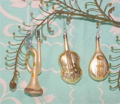 Vintage Musical Instrument Ornaments West Germany Blown Glass Etsy