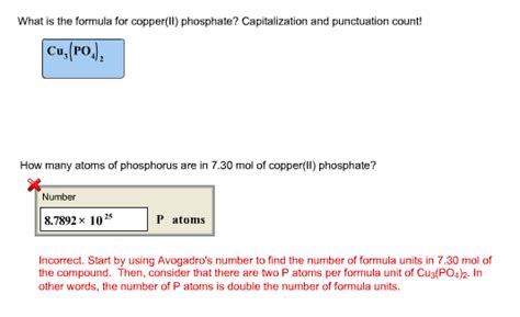Solved What Is The Formula For Copperii Phosphate