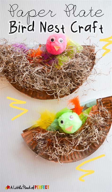 Paper Plate Bird Nest Craft The Kids Will Cheep About A Little Pinch