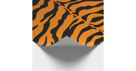 Black And Orange Tiger Stripes Animal Print Wrapping Paper Zazzle