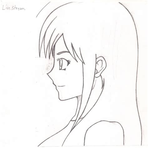 Female Side Profile Drawing At