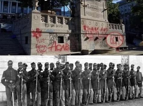 Blm Vandalized The 54th Massachusetts Regiment Memorialpictured Is