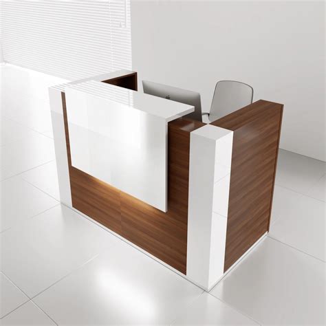 Tera Medium Reception Desk Wlight Panel Corner Units Lowland Nut By