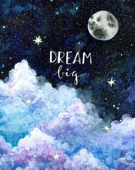 Dream Stars And Moon Kép Watercolor Galaxy Galaxy Painting Dream