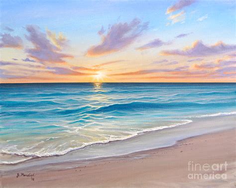 Seascape Painting Sunrise Splendor By Joe Mandrick Sunrise Art