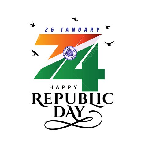 74th Indian 26 January Republic Day Logo Design Happy Republic Day
