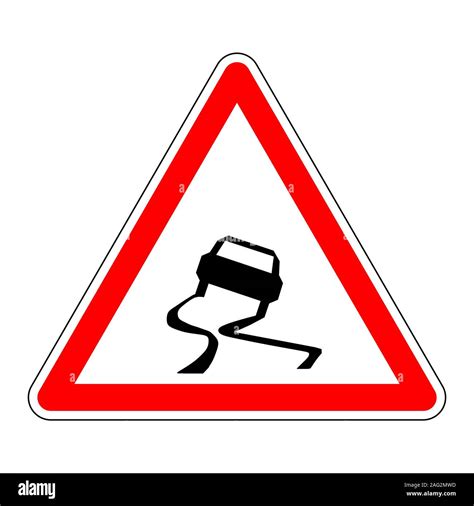 Slippery Road Sign Illustration Stock Photo Alamy