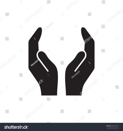 Protecting Hands Vector Icon On White Stock Vector Royalty Free 669062974