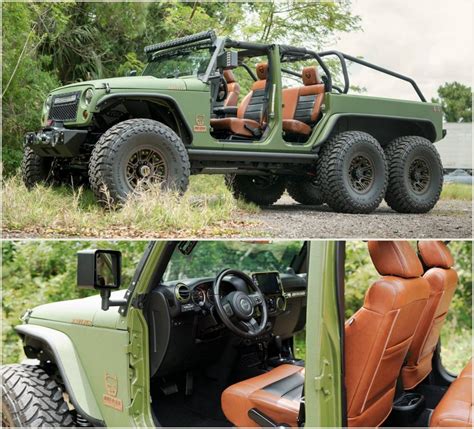 Jeep Wrangler Army Green 6x6 Is Meant For Serious Off Roading