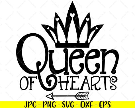 Queen Of Hearts  Png Svg Dxf Eps Digital Files For Laser Etsy