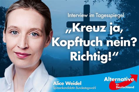 AfD- SPITZENKANDIDATIN ALICE WEIDEL IM INTERVIEW MIT DEM TAGESSPIEGEL ...