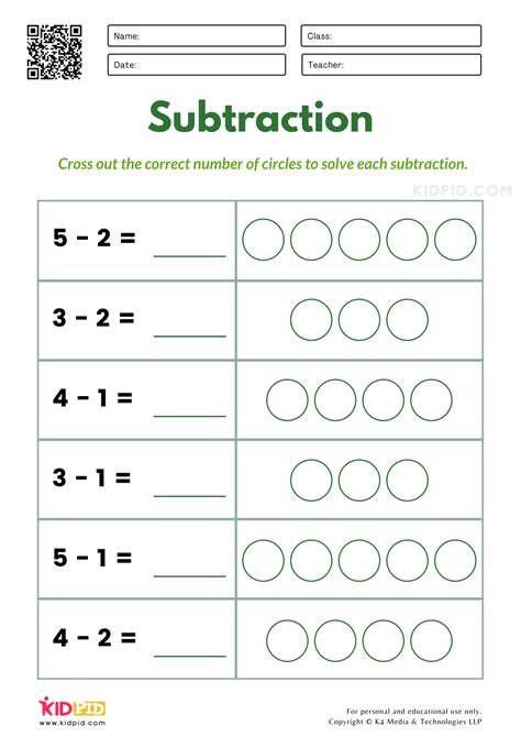 Subtraction Worksheets For Kindergarten Kidpid