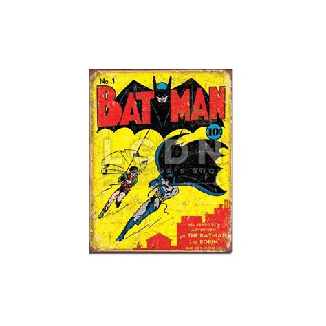 Batman 1 Cover Batman And Robin Retro Plate Metal Poster 32 X 41 Cm