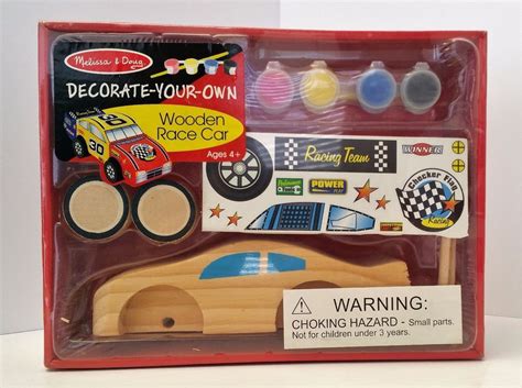 Melissa And Doug Decorate Your Own Wooden Race Car 4 Brand New Model