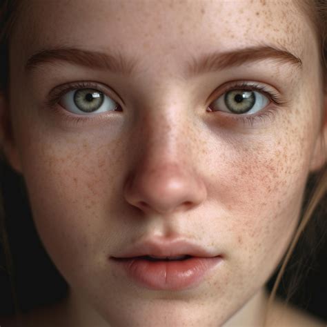 Premium Ai Image A Girl With Freckles And A Nose