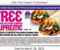 Find free printable food & grocery coupons from a large selection of retail stores across canada. Printable Coupons: Taco Bell Coupons | Free food coupons ...