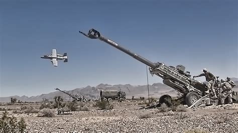 Us Army Artillery With A 10 Flyover Youtube