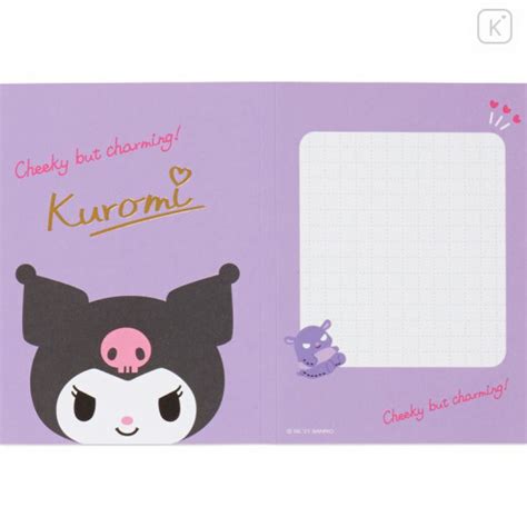 Japan Sanrio Memo Pad With Book Cover Kuromi Kawaii Limited