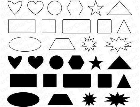 Basic Shapes Svg Bundle Basic Shape Outline Svg Bundle Etsy Australia