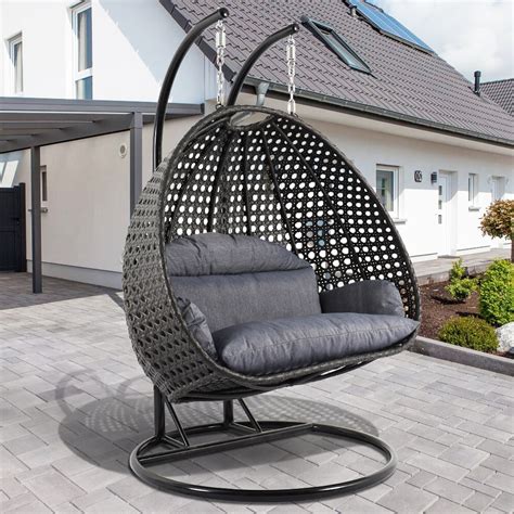 Outdoor patio egg swing without stand. Ugraded 2 Person Outdoor Wicker Swing Chair w/Stand Rattan ...