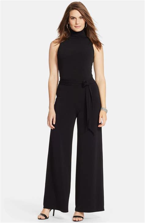 Lauren Ralph Lauren Turtleneck Sleeveless Jumpsuit Plus Size Nordstrom