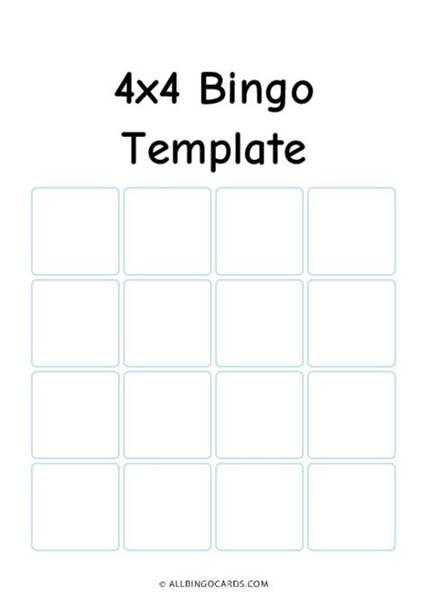 4x4 Card Template