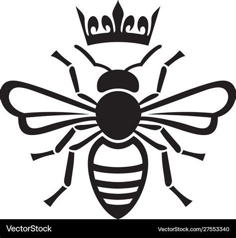 Bee Queen With Crown Royalty Free Vector Image