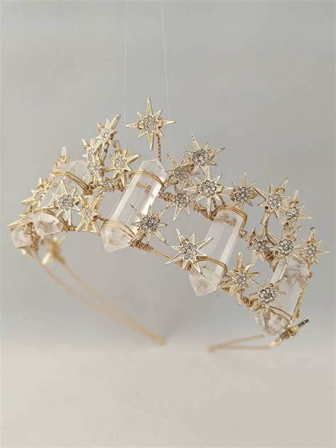starry night crystal crown bridal accessories bridal crown etsy