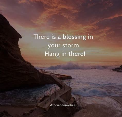 There Is A Blessing In Your Storm Hang In There Quote On The Beach At