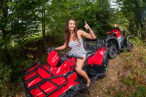 Couple Driving Four Wheelers Atv Offroad Stock Photos Free And Royalty