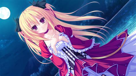 Free Download Hd Wallpaper Blondes Dress Red Eyes Luna Game Cg Anime