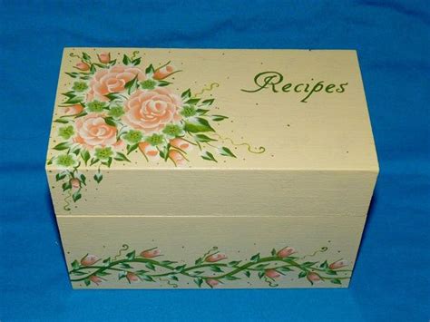Hand Painted Wood Wedding Recipe Card Box By Essenceofthesouth 5850