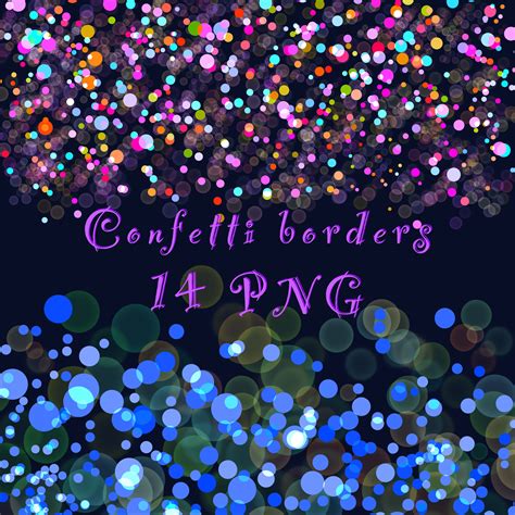 Confetti Borders Clipart Png Confetti Overlays Border Set Birthday