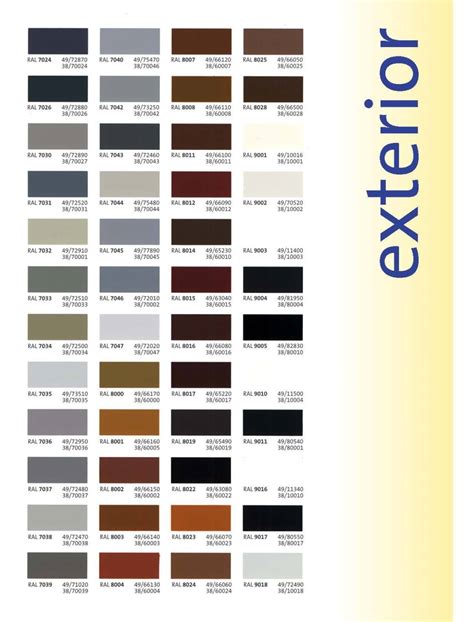 Colour Chart Dazzling Shades Of Colour Amnor Powder Coating