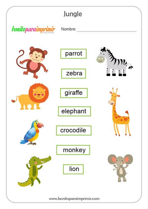 Animales En Inglés Vocabulario Y Ejercicios Bonito Para Imprimir