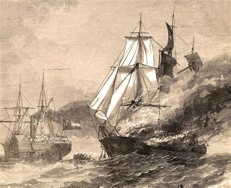 The Confederate Raider Nashville Burning The American Commercial Vessel