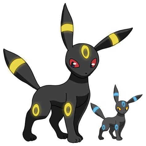 Umbreon And Shiny Umbreon Bigger Normalsmaller Shiny Its All Eevee