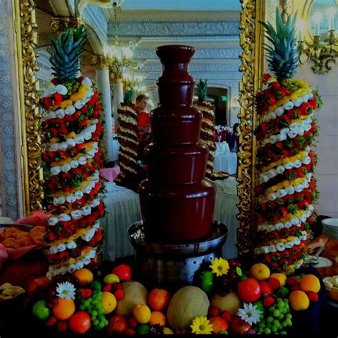 Chocolate Fountains Fruit Display Buffet Wedding Reception