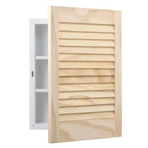 Basic Pine Louver Recessed Medicine Cabinet Unfinished Pine