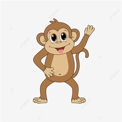 Funny Monkey Vector Hd Png Images Cartoon Funny Brown Monkey Monkey