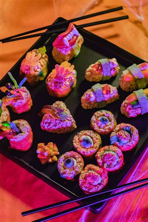 Halloween Candy Cereal Treat Sushi Kiyafries Recipes Recipe Dessert Sushi Fun