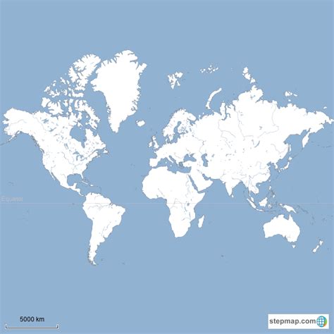 Stepmap Blank World Map With Rivers Landkarte Für World